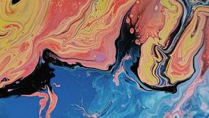 Preview wallpaper paint, liquid, stains, mixing, abstraction, colorful