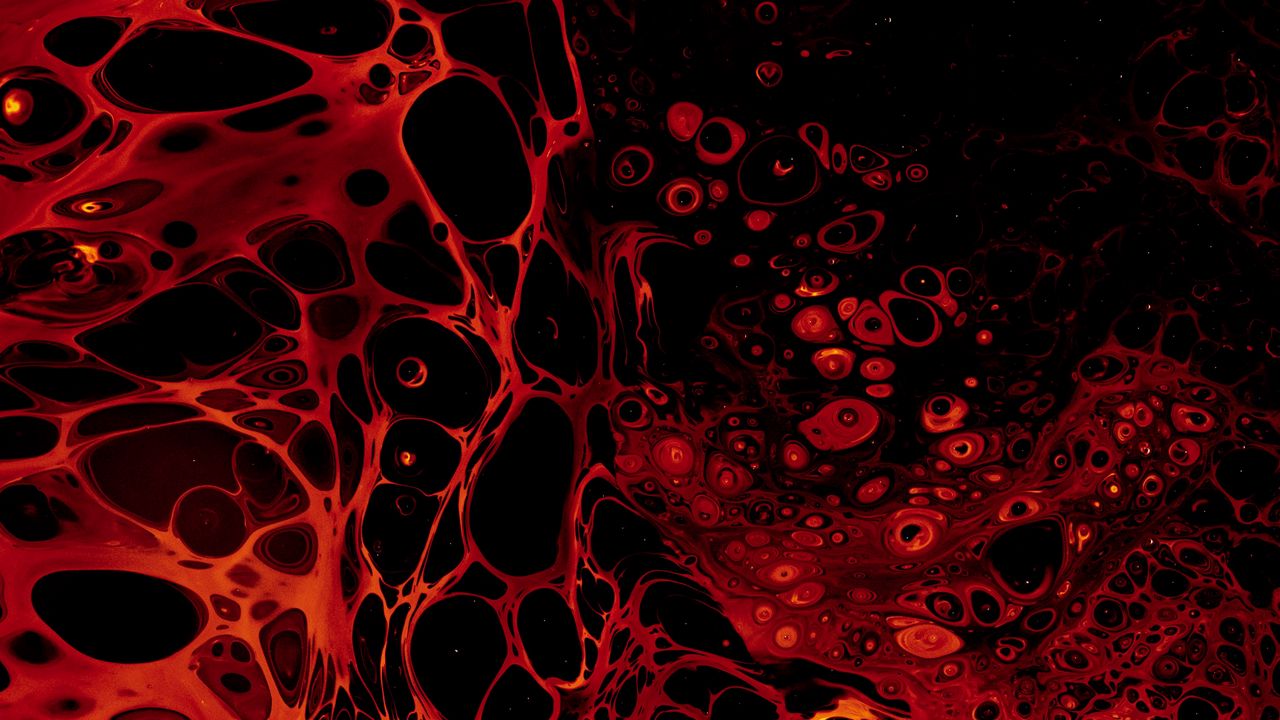 Wallpaper paint, liquid, stains, spots, red, abstraction