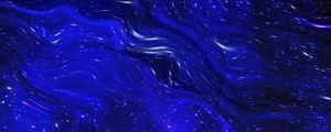 Preview wallpaper paint, liquid, waves, wavy, glitter, blue, dark