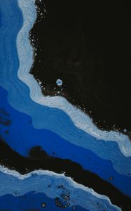 Preview wallpaper paint, liquid, waves, spots, abstraction, blue