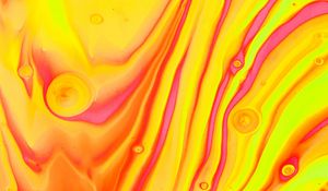 Preview wallpaper paint, liquid, yellow, stains, abstraction
