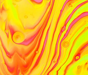 Preview wallpaper paint, liquid, yellow, stains, abstraction