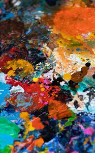Preview wallpaper paint, palette, colorful, spots, texture
