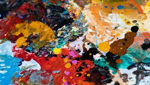 Preview wallpaper paint, palette, colorful, spots, texture