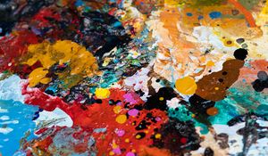 Preview wallpaper paint, palette, colorful, spots, texture