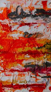 Preview wallpaper paint, relief, red, stains, chaotic, modern art