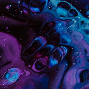 Preview wallpaper paint, spots, liquid, fluid art, stains, blue, purple