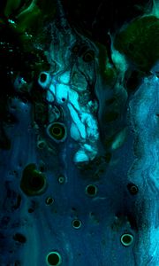 Preview wallpaper paint, spots, liquid, fluid art, stains, blue, dark