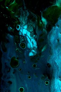 Preview wallpaper paint, spots, liquid, fluid art, stains, blue, dark