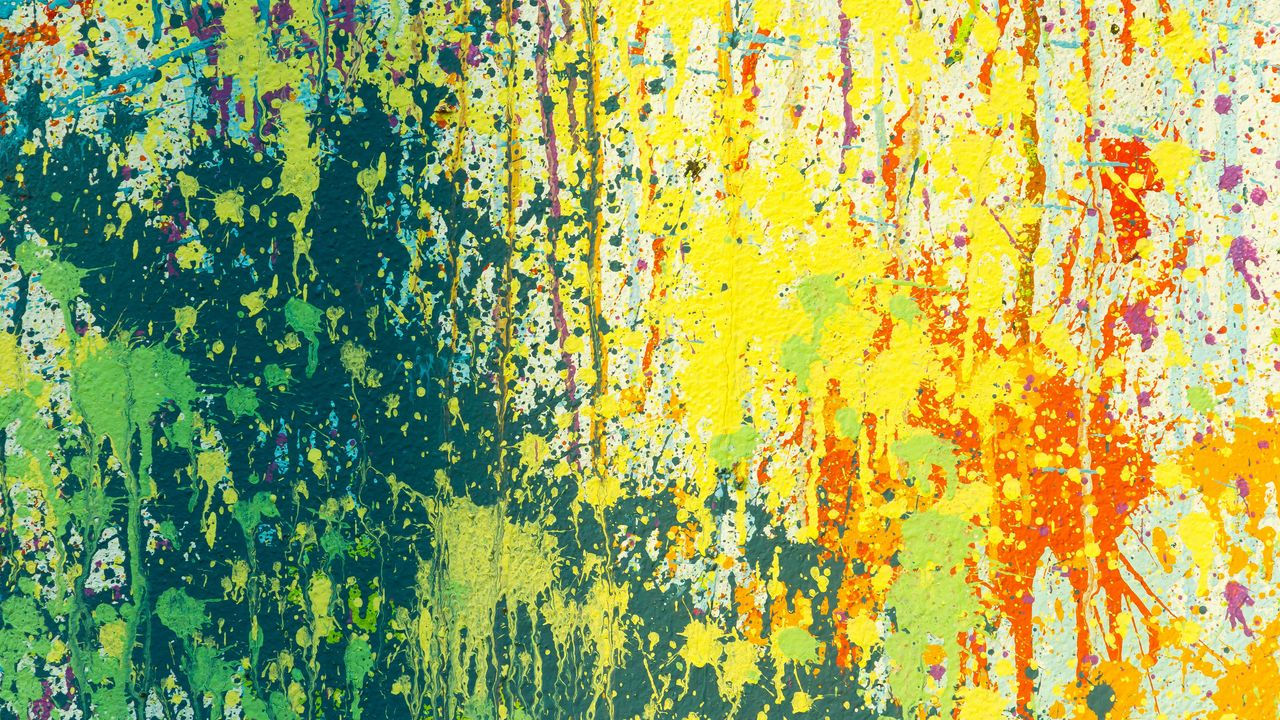 Wallpaper paint, spots, splashes, chaotic, abstract, multicolored