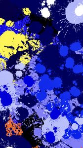 Preview wallpaper paint, spots, splashes, drips, abstraction, blue