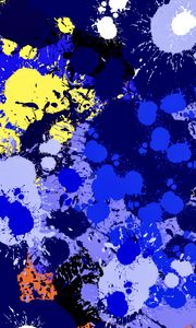 Preview wallpaper paint, spots, splashes, drips, abstraction, blue