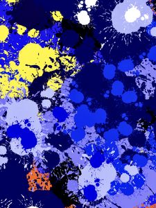 Preview wallpaper paint, spots, splashes, drips, abstraction, blue