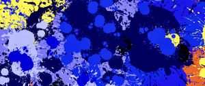 Preview wallpaper paint, spots, splashes, drips, abstraction, blue