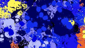 Preview wallpaper paint, spots, splashes, drips, abstraction, blue