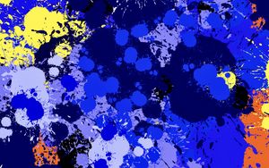 Preview wallpaper paint, spots, splashes, drips, abstraction, blue