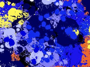 Preview wallpaper paint, spots, splashes, drips, abstraction, blue