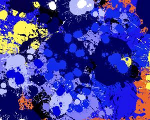 Preview wallpaper paint, spots, splashes, drips, abstraction, blue