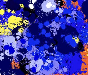 Preview wallpaper paint, spots, splashes, drips, abstraction, blue
