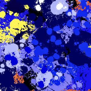 Preview wallpaper paint, spots, splashes, drips, abstraction, blue