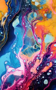 Preview wallpaper paint, spots, stains, colorful, lines, abstraction