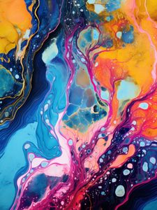 Preview wallpaper paint, spots, stains, colorful, lines, abstraction