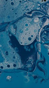 Preview wallpaper paint, spots, stains, fluid art, blue