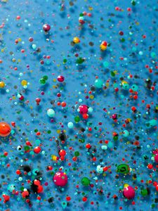 Preview wallpaper paint, spray, drops, multicolored, blue