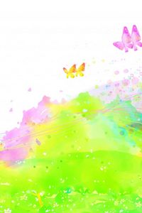 Preview wallpaper paint, spray, field, flowers, butterflies