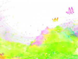 Preview wallpaper paint, spray, field, flowers, butterflies