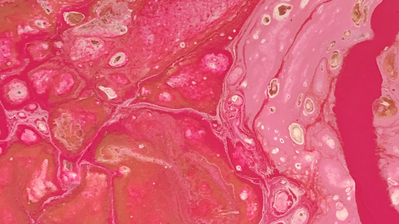 Wallpaper paint, stains, abstraction, liquid, pink