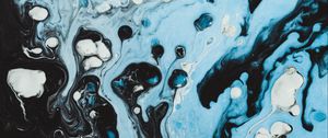 Preview wallpaper paint, stains, blue, black, spots, lines, drips