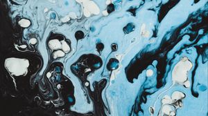 Preview wallpaper paint, stains, blue, black, spots, lines, drips