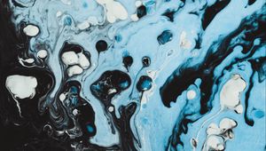 Preview wallpaper paint, stains, blue, black, spots, lines, drips