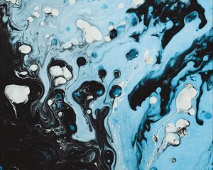 Preview wallpaper paint, stains, blue, black, spots, lines, drips