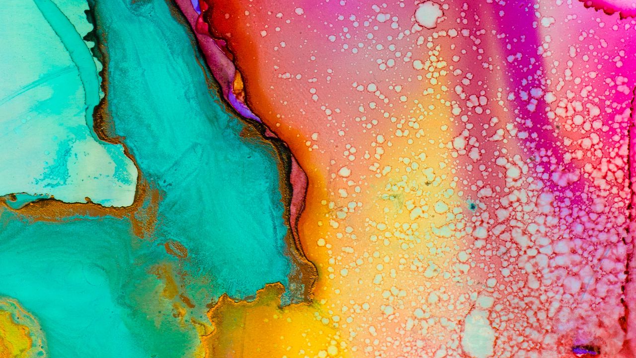 Wallpaper paint, stains, bright, multicolored, abstract