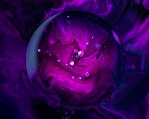 Preview wallpaper paint, stains, bubbles, macro, abstraction, purple