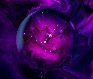 Preview wallpaper paint, stains, bubbles, macro, abstraction, purple