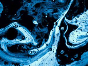 Preview wallpaper paint, stains, bubbles, blue, abstraction