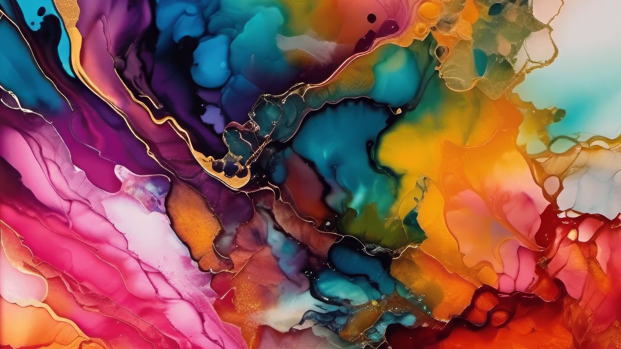 Wallpaper paint, stains, colorful, abstraction, bright