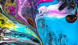 Preview wallpaper paint, stains, colorful, abstraction, mixing