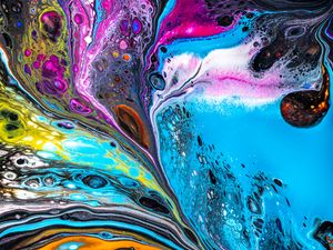 Preview wallpaper paint, stains, colorful, abstraction, mixing