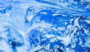 Preview wallpaper paint, stains, fluid art, abstraction, blue, white