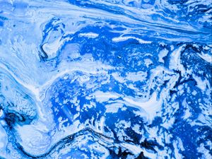 Preview wallpaper paint, stains, fluid art, abstraction, blue, white