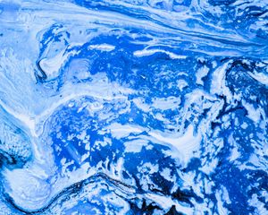 Preview wallpaper paint, stains, fluid art, abstraction, blue, white