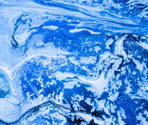 Preview wallpaper paint, stains, fluid art, abstraction, blue, white