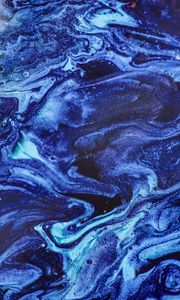 Preview wallpaper paint, stains, fluid art, abstraction, blue, sparkles