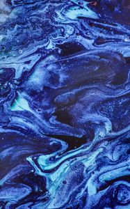 Preview wallpaper paint, stains, fluid art, abstraction, blue, sparkles