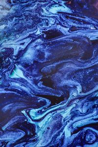 Preview wallpaper paint, stains, fluid art, abstraction, blue, sparkles