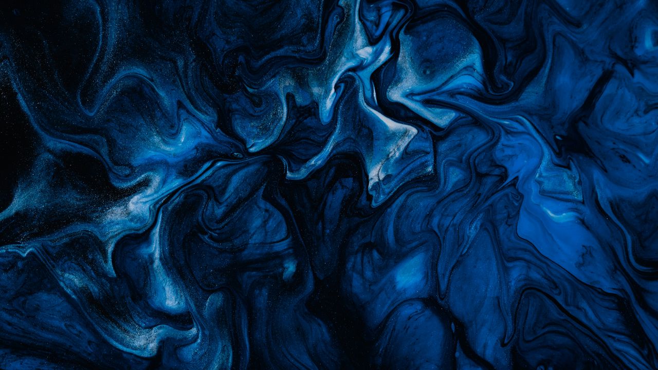 Wallpaper paint, stains, liquid, blue, abstraction